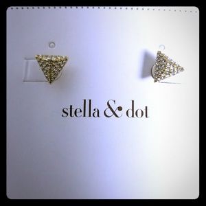 Stella and Dot gold doublesided studs